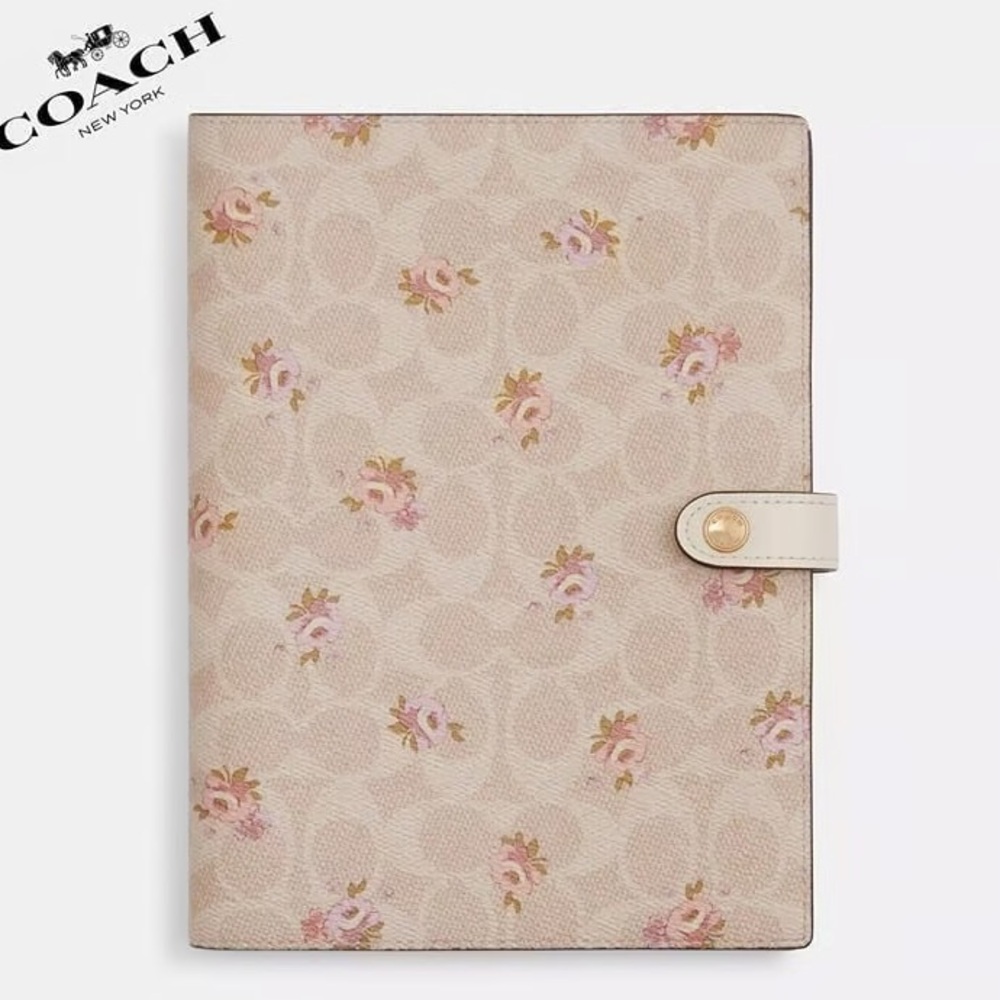 NWT Coach Beige Floral Notebook Cover